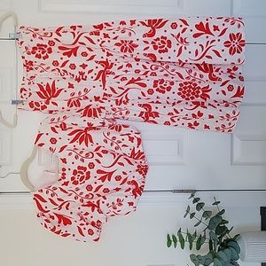 Cupcakes and cashmere, medium, 2 piece set, red and white